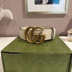 Gucci Marmont white/cream belt